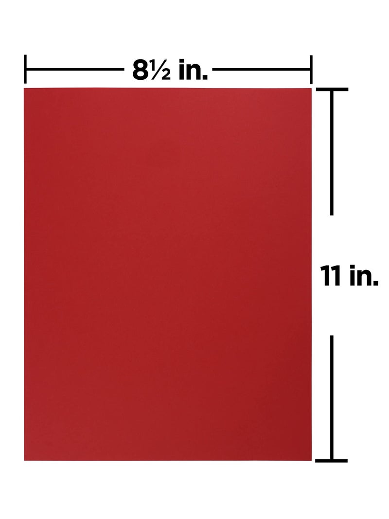 JAM PAPER Extra Heavyweight 130lb Cardstock - 8.5 x 11 Coverstock - 352 gsm - Red - 25 Sheets/Pack - Image 3